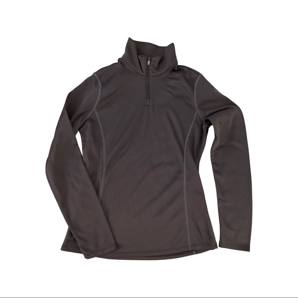 Black/Charcoal Dark Grey Long Sleeve Athletic Sweater SPYDER.